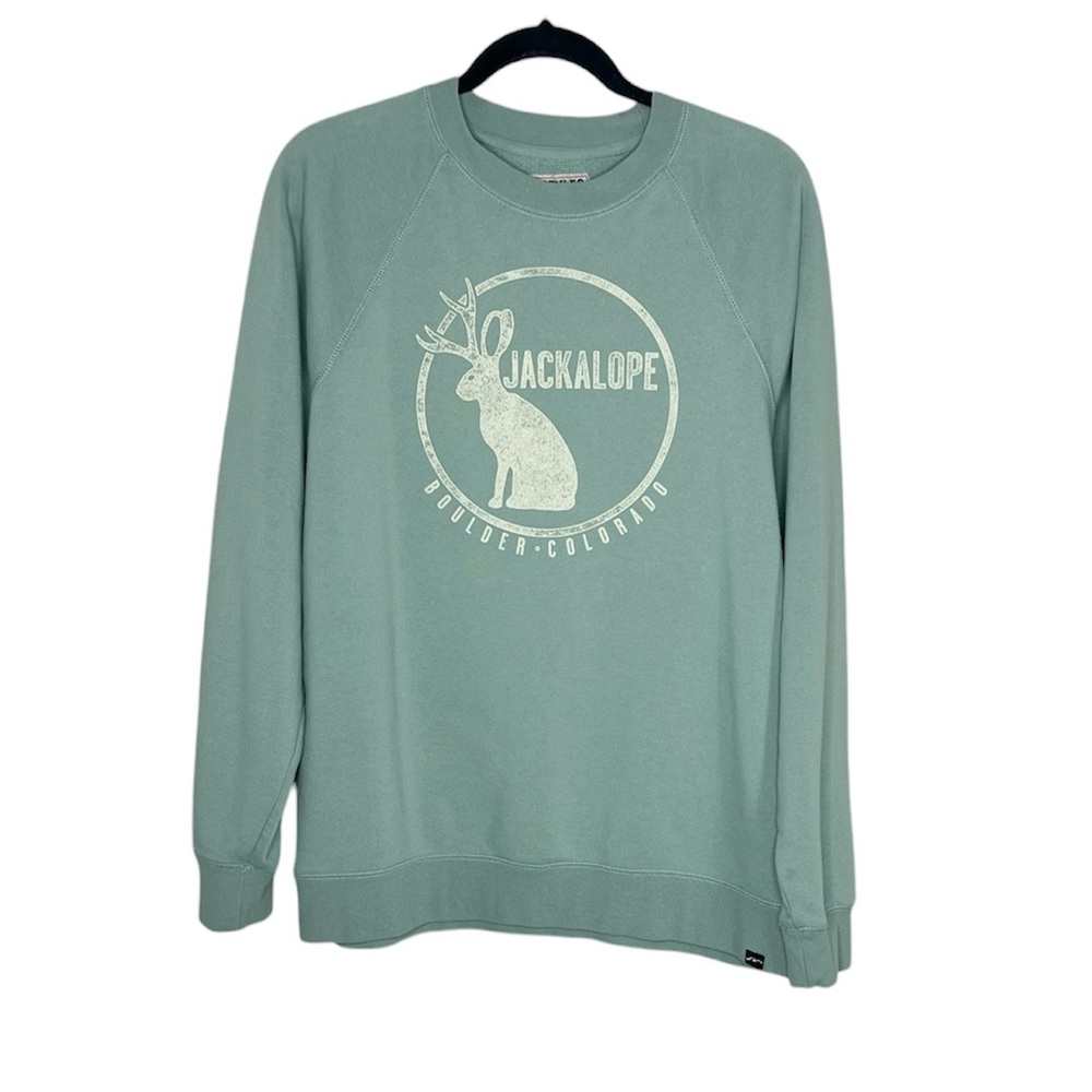 Jackalope Boulder Colorado Destination Travel Raglan sleeve Sweatshirt size L
